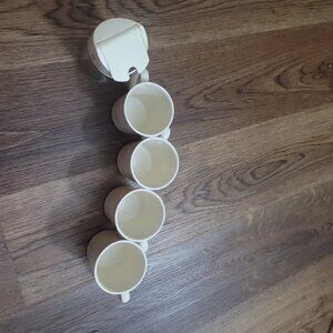 Corning USA Heart Pattern Mug Set with Creamer – Microwave Safe